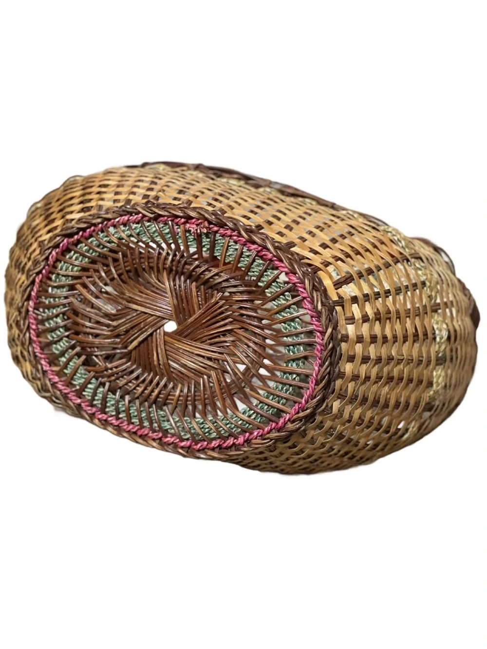 Handwoven Brown Wicker Basket Tote
